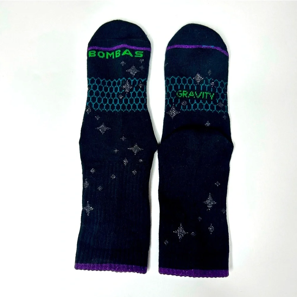 Wicked x Bombas New 2 pair Calf Socks Small Youth Gravity Black Silver Green